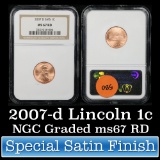 NGC 2007-d SMS Lincoln Cent 1c Graded ms67 RD by NGC