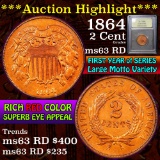***Auction Highlight*** 1864 Two Cent Piece 2c Graded Select Unc RD By USCG (fc)