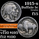 1915-s Buffalo Nickel 5c Grades f+
