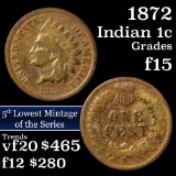 1872 Indian Cent 1c Grades f+ (fc)