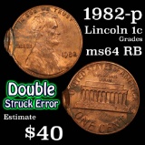 1982-p double struck error Lincoln Cent 1c Grades Choice Unc RB