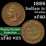1888 Indian Cent 1c Grades xf