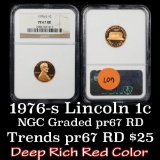 NGC 1976-s Lincoln Cent 1c Graded pr67 RD by NGC