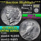 ***Auction Highlight*** 1924-s Peace Dollar $1 Graded Select+ Unc by USCG (fc)