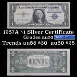 1957A $1 Blue Seal Silver Certificate Grades Select AU