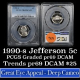 PCGS 1990-s Jefferson Nickel 5c Graded pr69 DCAM by PCGS