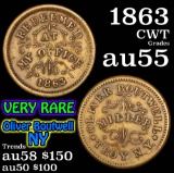 1863 Oliver Boutwell, NY Civil War Token 1c Grades Choice AU