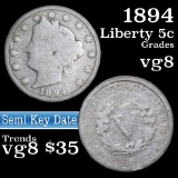 1894 Liberty Nickel 5c Grades vg, very good