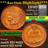 ***Auction Highlight*** 1899 Indian Cent 1c Graded Choice+ Unc RD by USCG (fc)