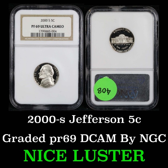 NGC 2007-s Thomas Jefferson Jefferson Nickel 5c Graded pr69 DCAM by NGC