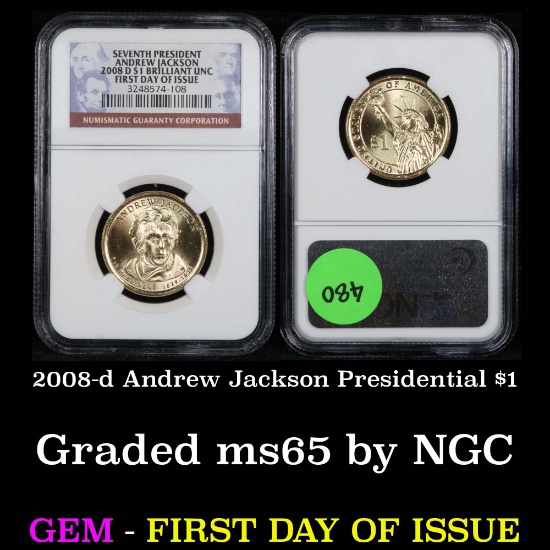 NGC 2000-s Presidential Dollar $1 Graded ms65 by NGC