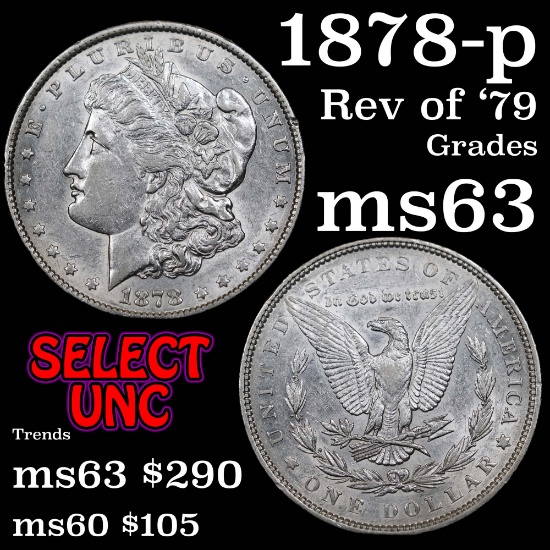 1878-p Rev '79 Morgan Dollar $1 Grades Select Unc (fc)