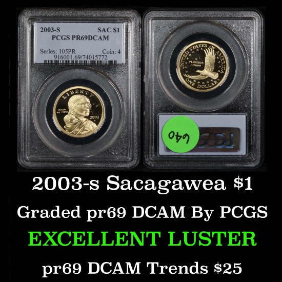 PCGS 2003-s Sacagawea Dollar $1 Graded pr69 DCAM by PCGS