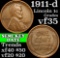 1911-d Lincoln Cent 1c Grades vf++