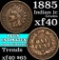 1885 Indian Cent 1c Grades xf