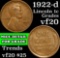 1922-d Lincoln Cent 1c Grades vf, very fine