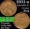 1911-s Lincoln Cent 1c Grades f+