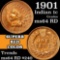 1901 Indian Cent 1c Grades Choice Unc RD (fc)