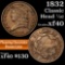 1832 Classic Head half cent 1/2c Grades xf