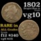 1802 Draped Bust Large Cent 1c Grades vg+ (fc)