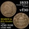 1833 Classic Head half cent 1/2c Grades vf++