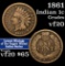 1861 Indian Cent 1c Grades vf, very fine