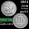1881 Three Cent Copper Nickel 3cn Grades Select Unc (fc)