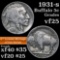 1931-s Buffalo Nickel 5c Grades vf+
