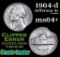 1964-d clipped error Jefferson Nickel 5c Grades Choice+ Unc