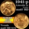 1941-p Lincoln Cent 1c Grades GEM++ Unc RD