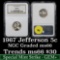 NGC 1967 SMS Jefferson Nickel 5c Graded ms66 by NGC
