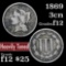1869 Three Cent Copper Nickel 3cn Grades f, fine