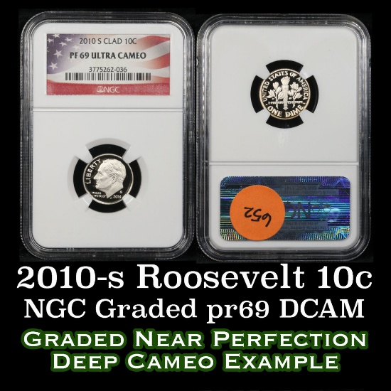 NGC 2010-s Roosevelt Dime 10c Graded pr69 DCAM by NGC