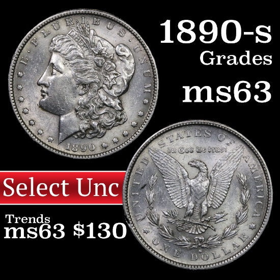 1890-s Morgan Dollar $1 Grades Select Unc