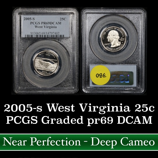 PCGS 2005-s West Virginia Washington Quarter 25c Graded pr69 DCAM by PCGS