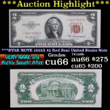 ***Auction Highlight*** ***STAR NOTE 1953A $2 Red Seal United States Note Grades Gem+ CU (fc)