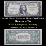 1935A North Africa $1 Silver Certificate WWII Emergency Currency Grades vf++