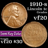 1910-s Lincoln Cent 1c Grades vf, very fine