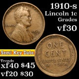 1910-s Lincoln Cent 1c Grades vf++