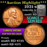 ***Auction Highlight*** 1931-s Lincoln Cent 1c Graded GEM Unc RD by USCG (fc)