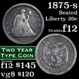 1875-s Twenty Cent Piece 20c Grades f, fine