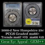 PCGS 2000-d New Hampshire Washington Quarter 25c Graded ms66+ by PCGS