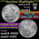 ***Auction Highlight*** 1878-p 8tf Hot 50 vam 226 R-6 Morgan Dollar $1 Graded Choice Unc by USCG (fc