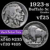 1923-s Buffalo Nickel 5c Grades vf+