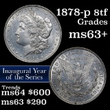 1878-p 8tf Morgan Dollar $1 Grades Select+ Unc (fc)