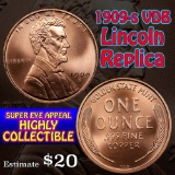 1909-s VDB Lincoln replica 1 oz .999 Copper Round