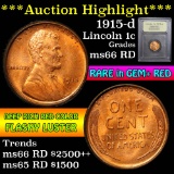***Auction Highlight*** 1915-d Lincoln Cent 1c Graded GEM+ Unc RD by USCG (fc)