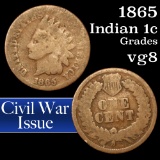 1865 Indian Cent 1c Grades vg, very good