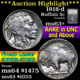 ***Auction Highlight*** 1918-d Buffalo Nickel 5c Graded Select+ Unc by USCG (fc)