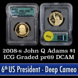 2008-s John Quincy Adams Presidential Dollar $1 Graded pr69 DCAM by ICG